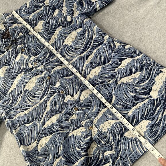 Cooke Street Hawaiian Shirt Mens XL Blue Wave Print Button Up Short Sleeve 2024 - Picture 15 of 16